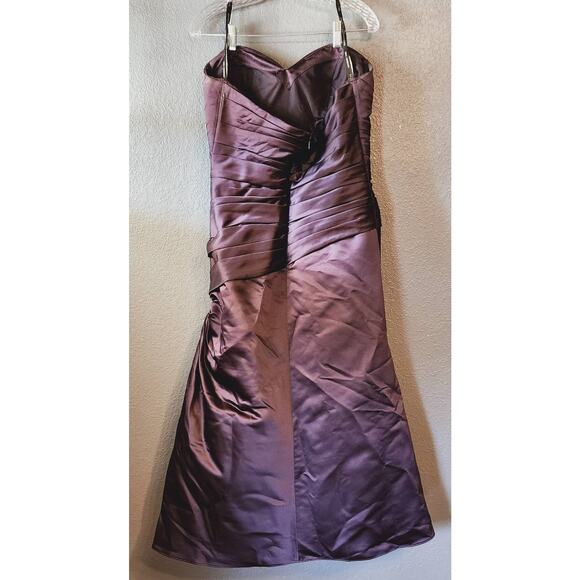 Bill Levkoff Deep Purple Ruched Sweetheart Bridesmaids Prom Dress Plus Size 14 - Picture 3 of 6
